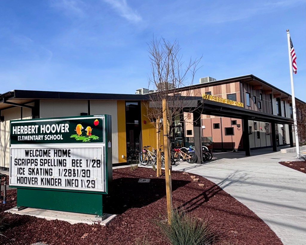 outside Herbert Hoover elementary school in Palo Alto California